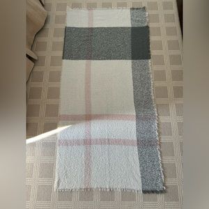 Barbour Pink Grey White Tartan Scarf